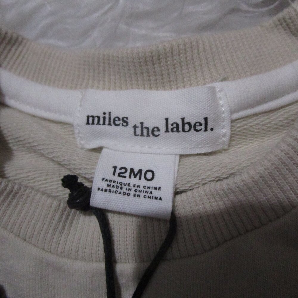 MILES THE LABEL Infant Baby Girls Heart Print Sweatshirt Beige 12M NWT - Picture 8 of 10